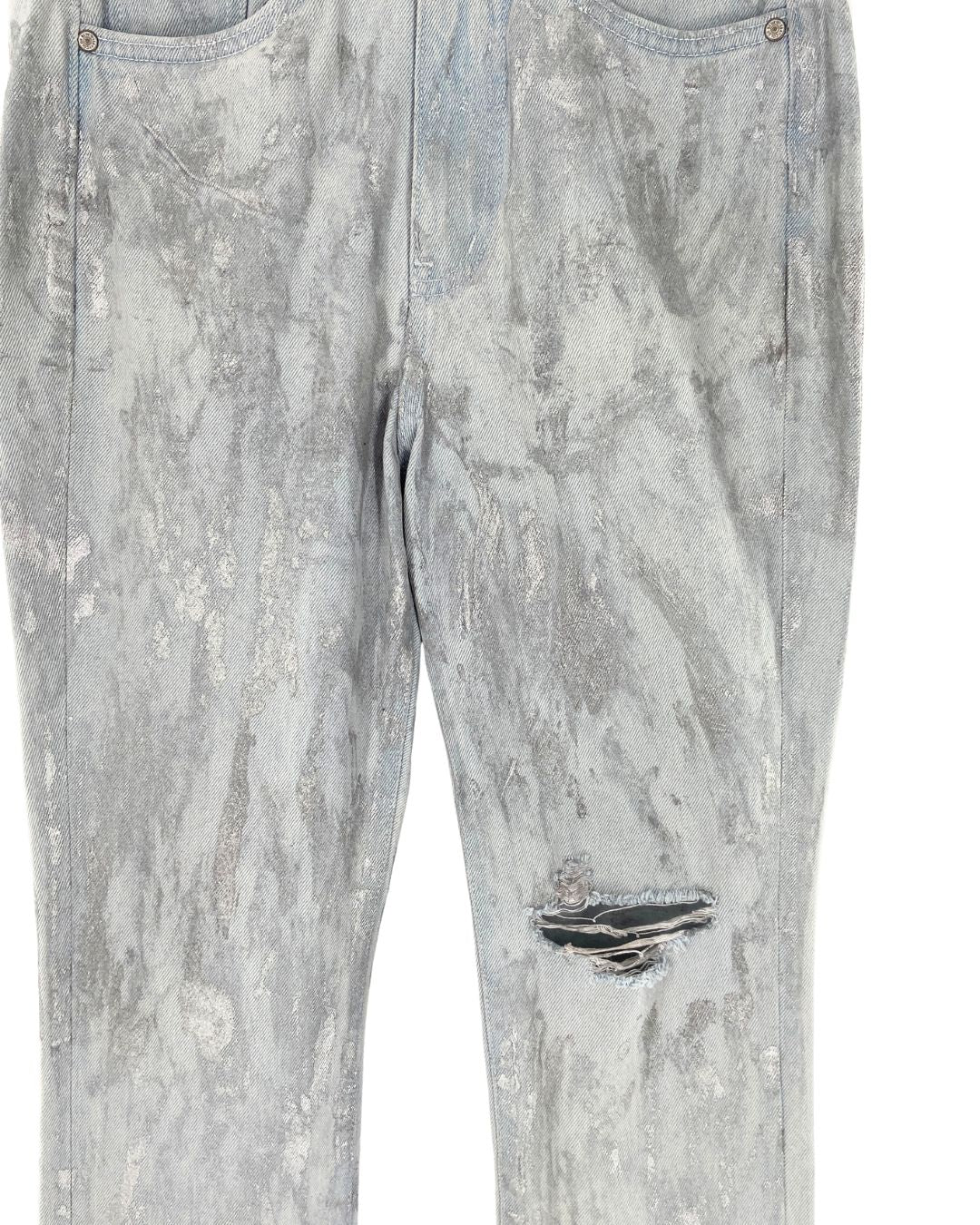 Jean rigido efecto foil