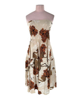Vestido midi strapless  print