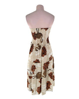 Vestido midi strapless  print