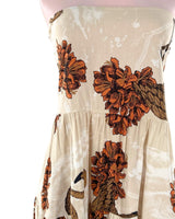 Vestido midi strapless  print