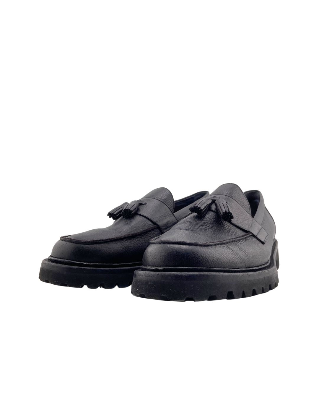 Loafers en cuero con textura