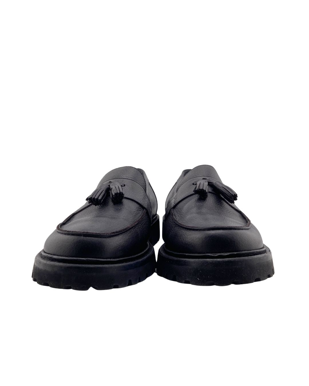 Loafers en cuero con textura
