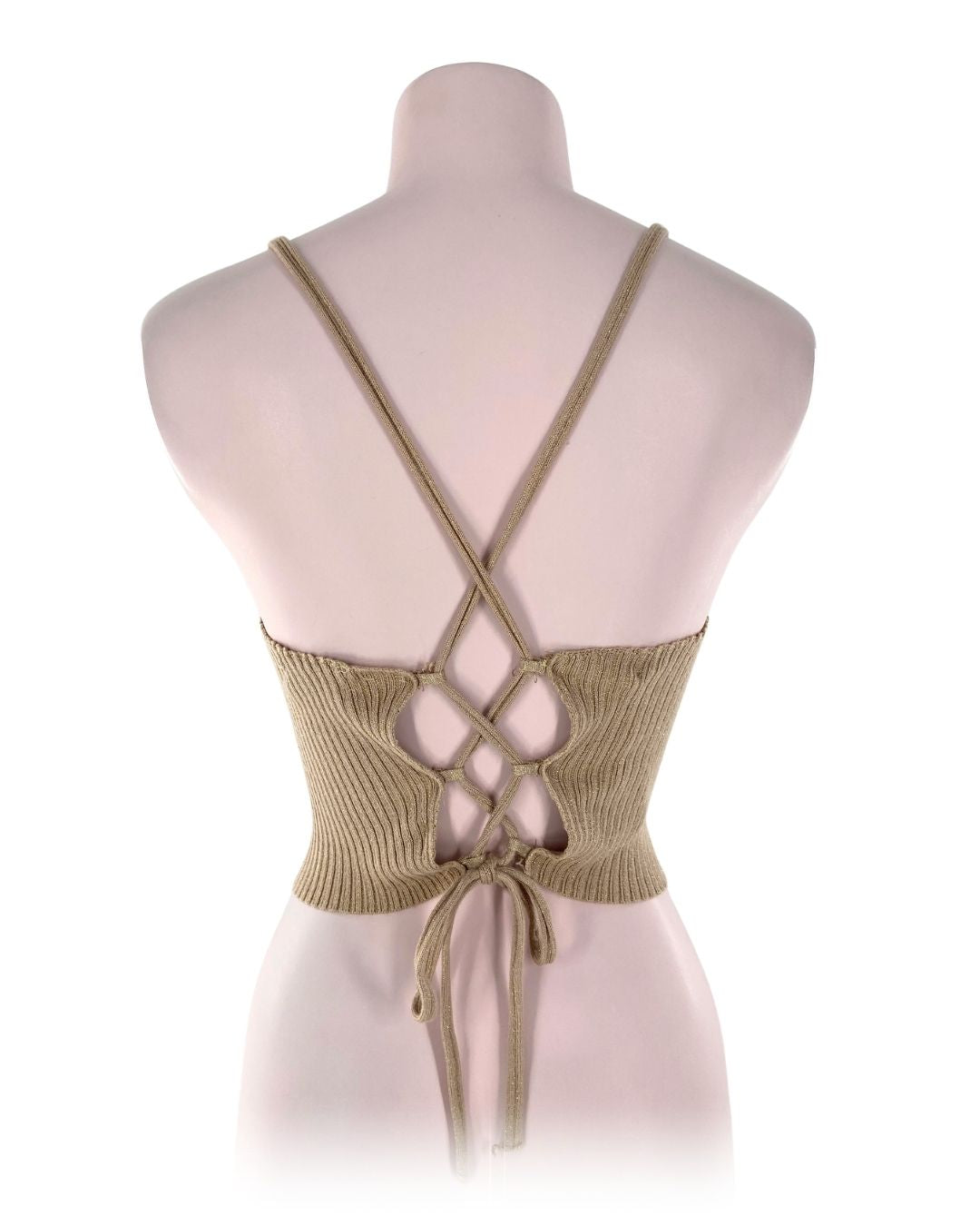 Blusa crop lace up