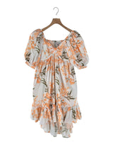 Maxi vestido manga globo print