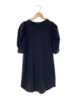 Vestido mini recto manga globo