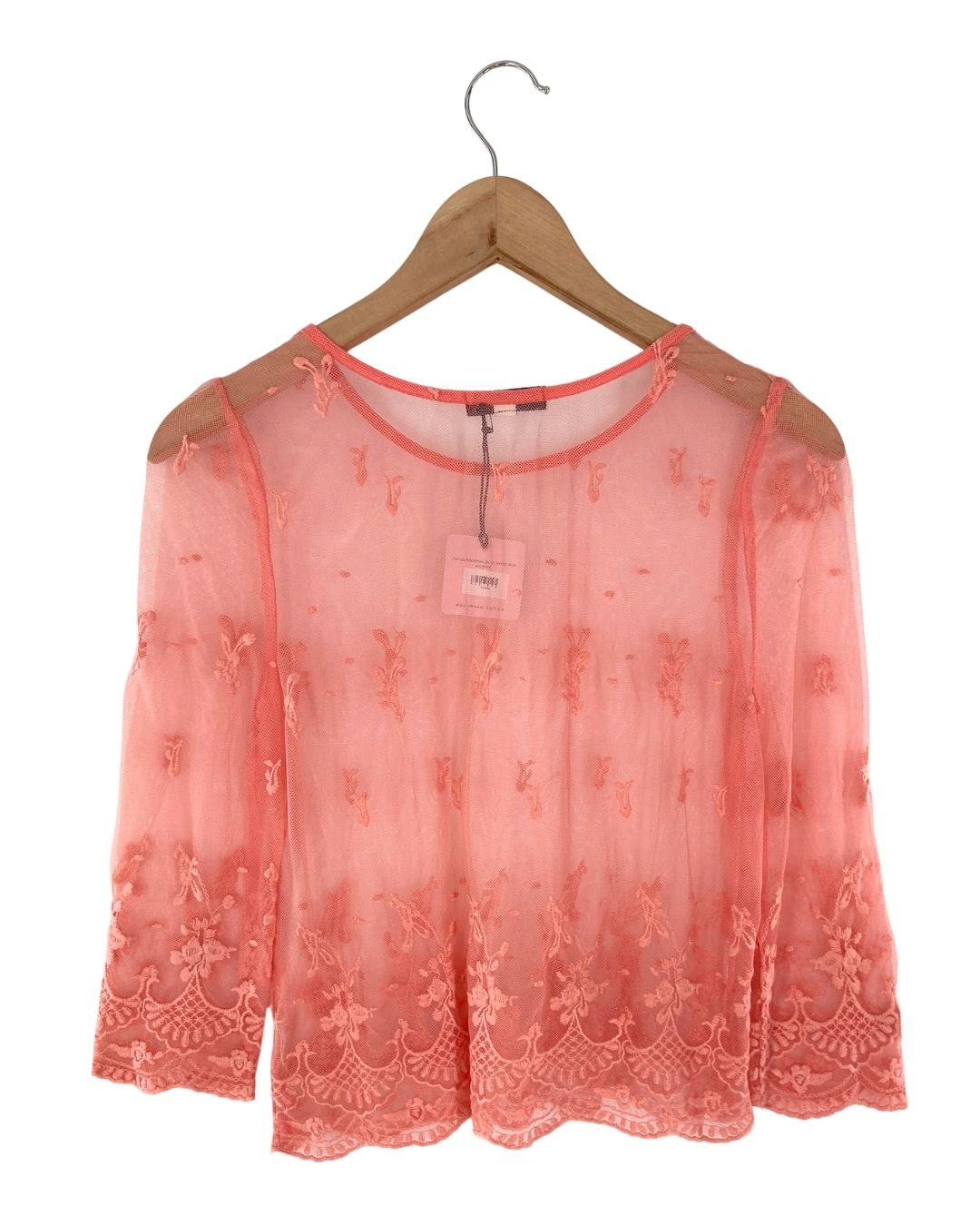 Blusa en mesh con recamado