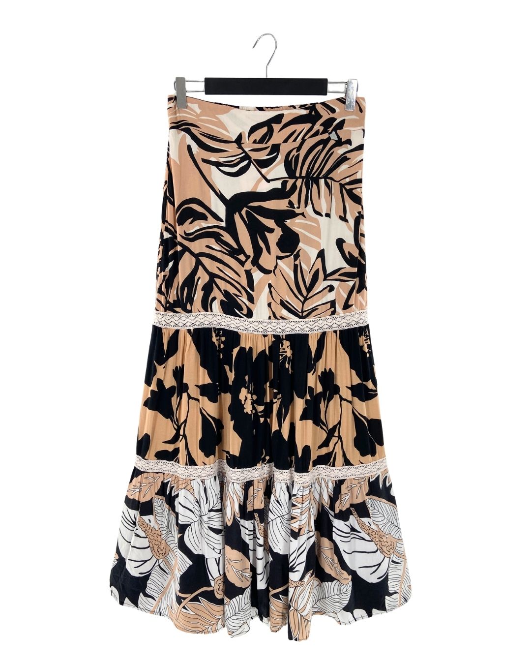 Maxi falda en capas print