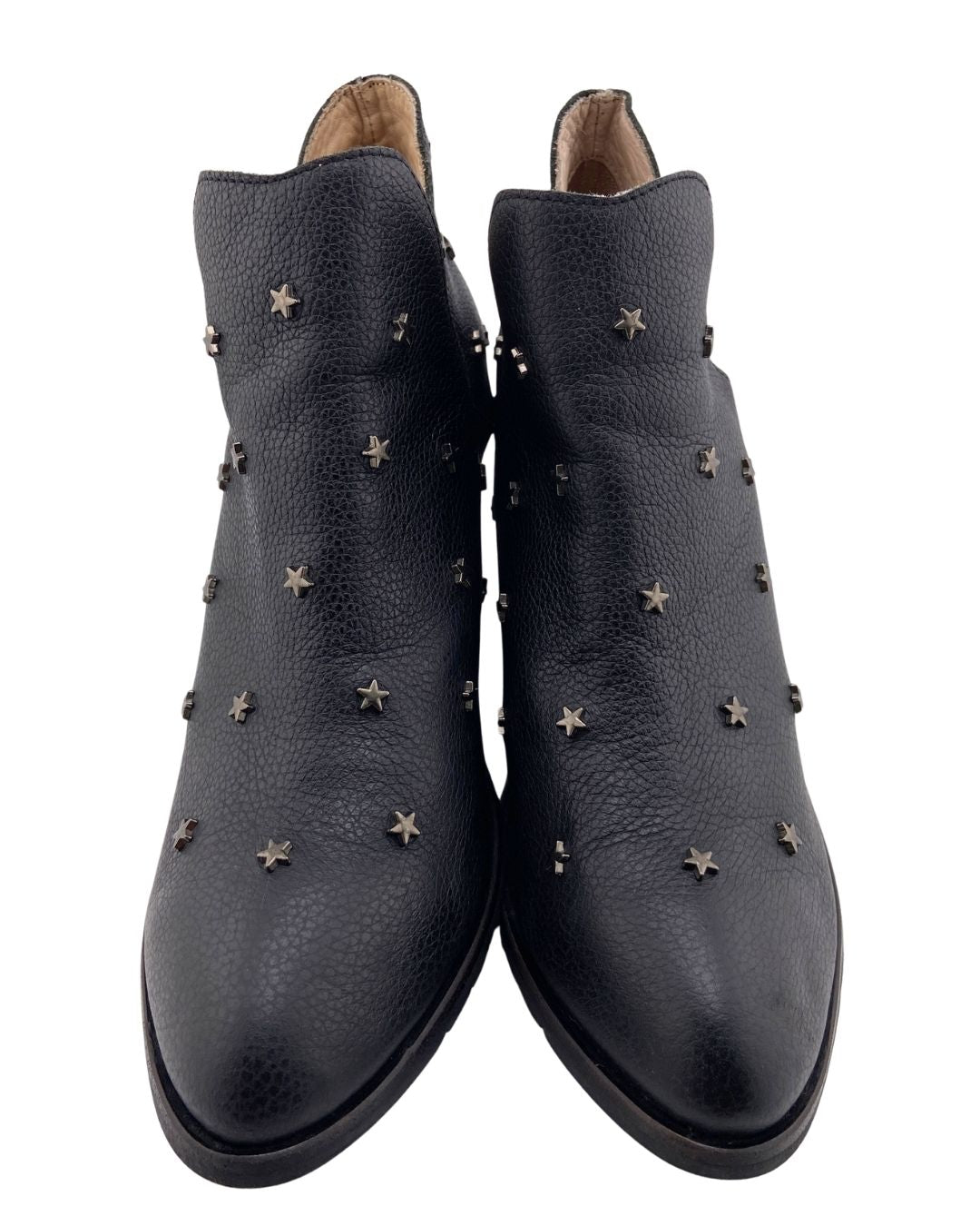 Botines en cuero con taches