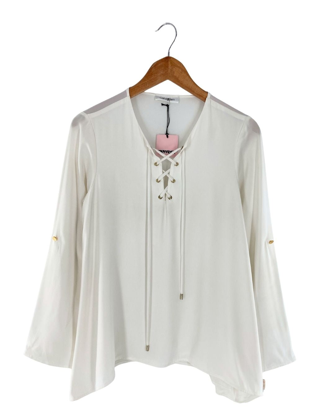Blusa manga larga lace up