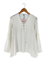 Blusa manga larga lace up