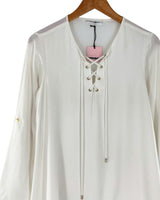 Blusa manga larga lace up