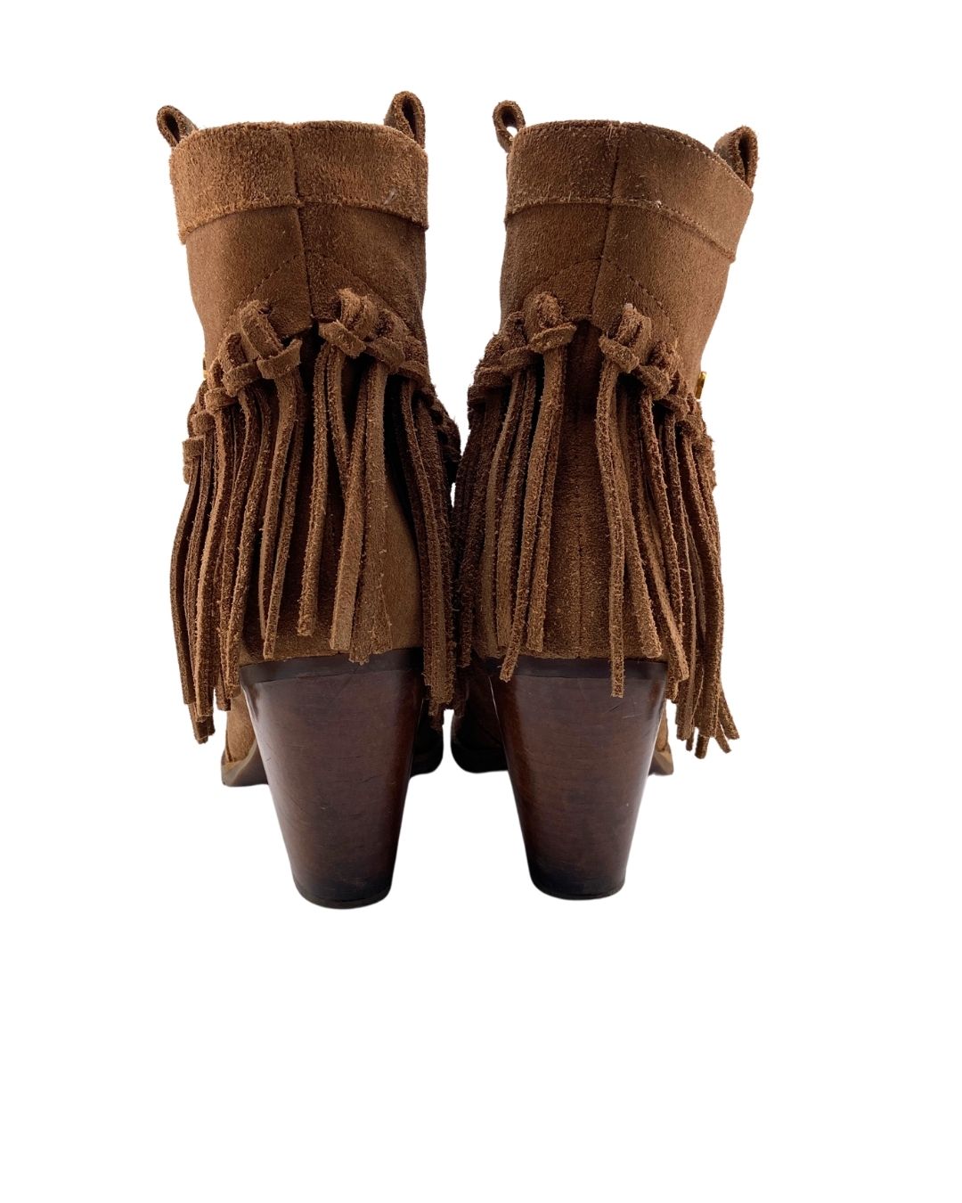 Botas en cuero con flecos