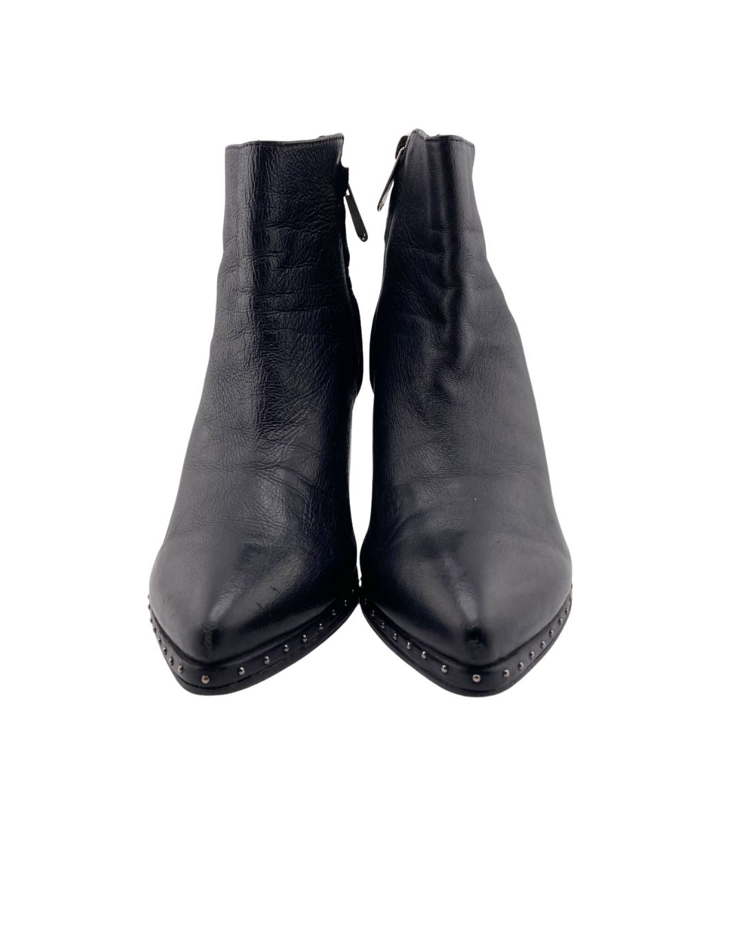 Botines de tacon en cuero