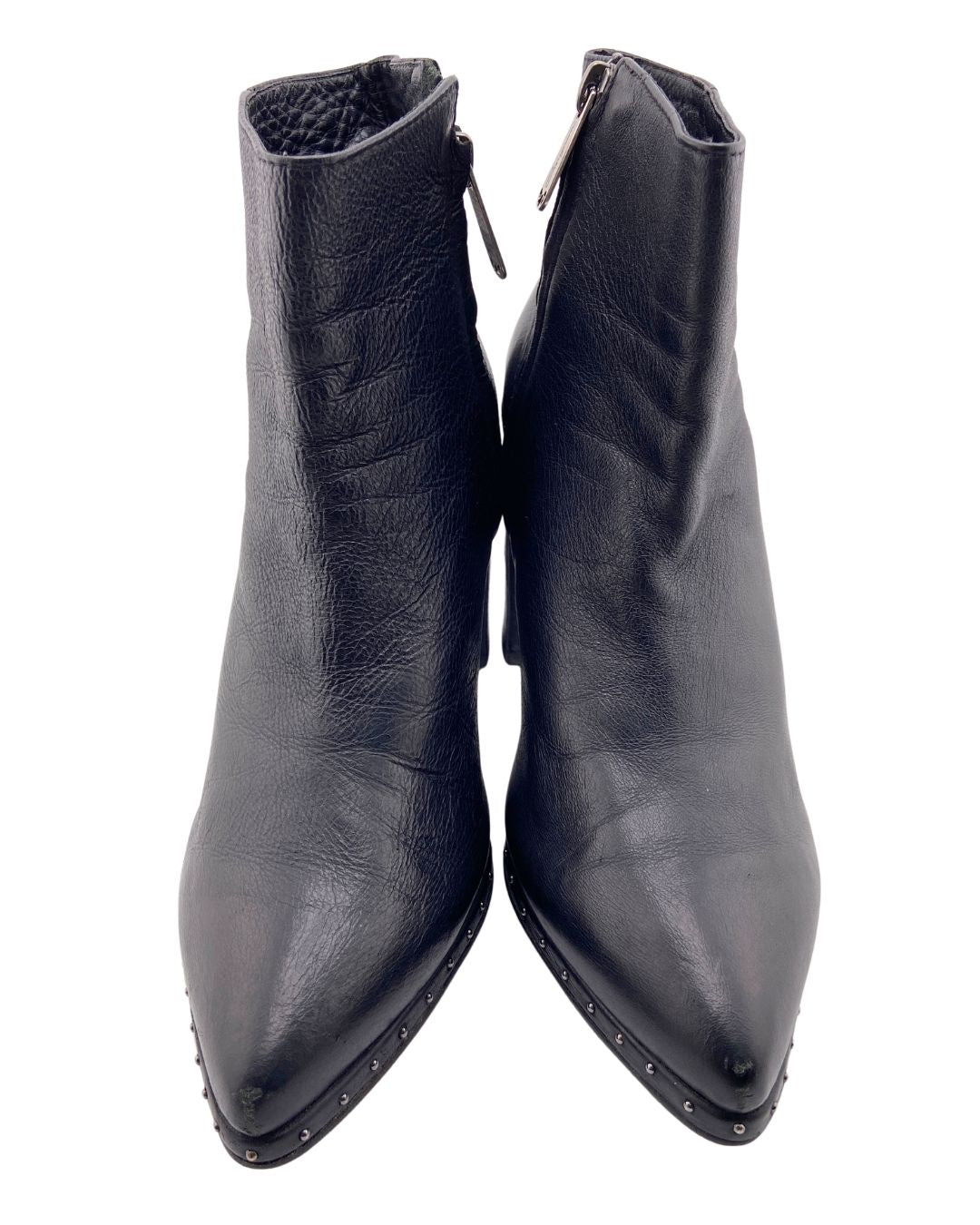 Botines de tacon en cuero