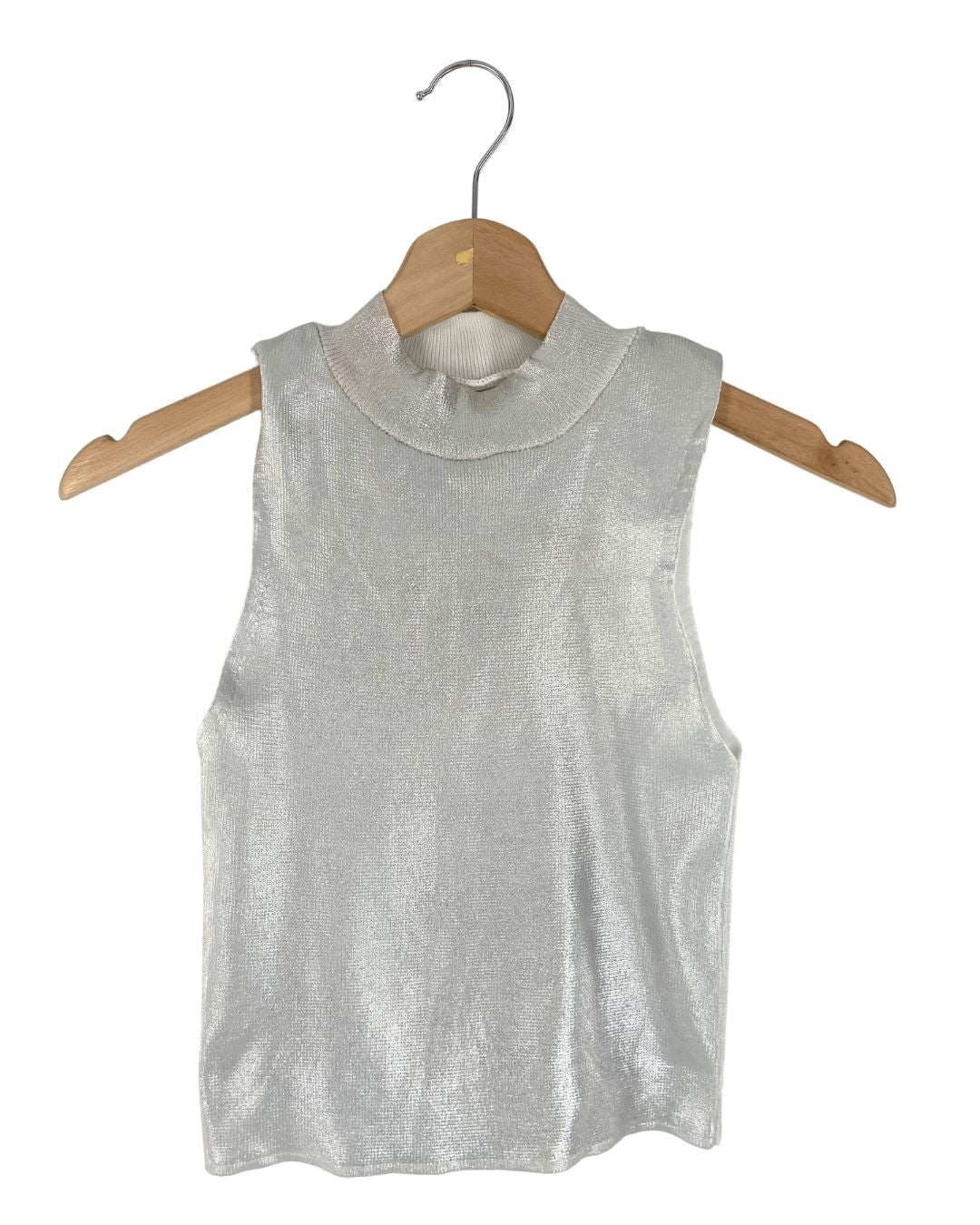 Blusa sleeveless metalizado