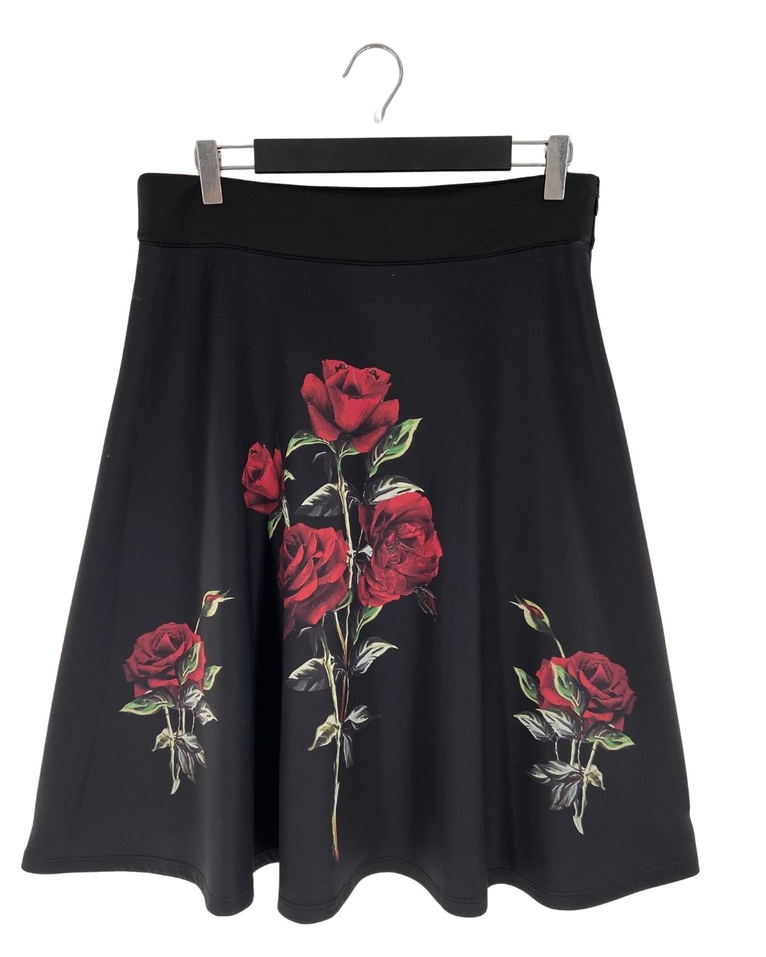 Falda midi amplia print flores