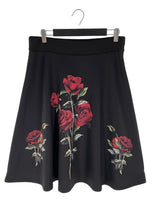 Falda midi amplia print flores