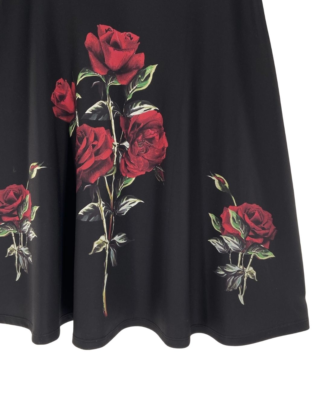 Falda midi amplia print flores