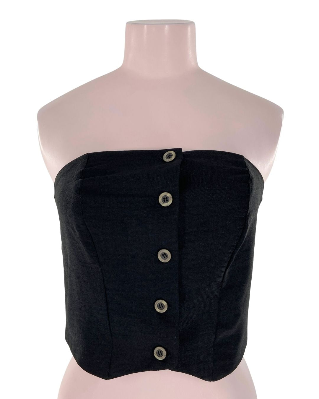 Blusa strapless abotonados