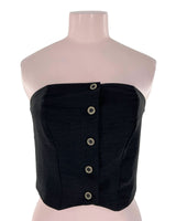 Blusa strapless abotonados