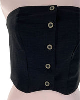 Blusa strapless abotonados