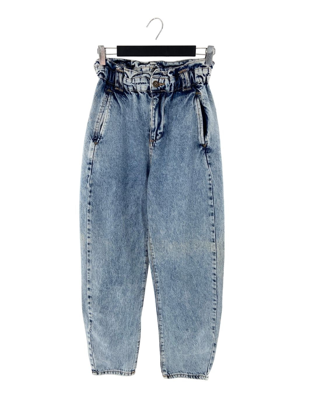 Jean slouchy rigido encauchado
