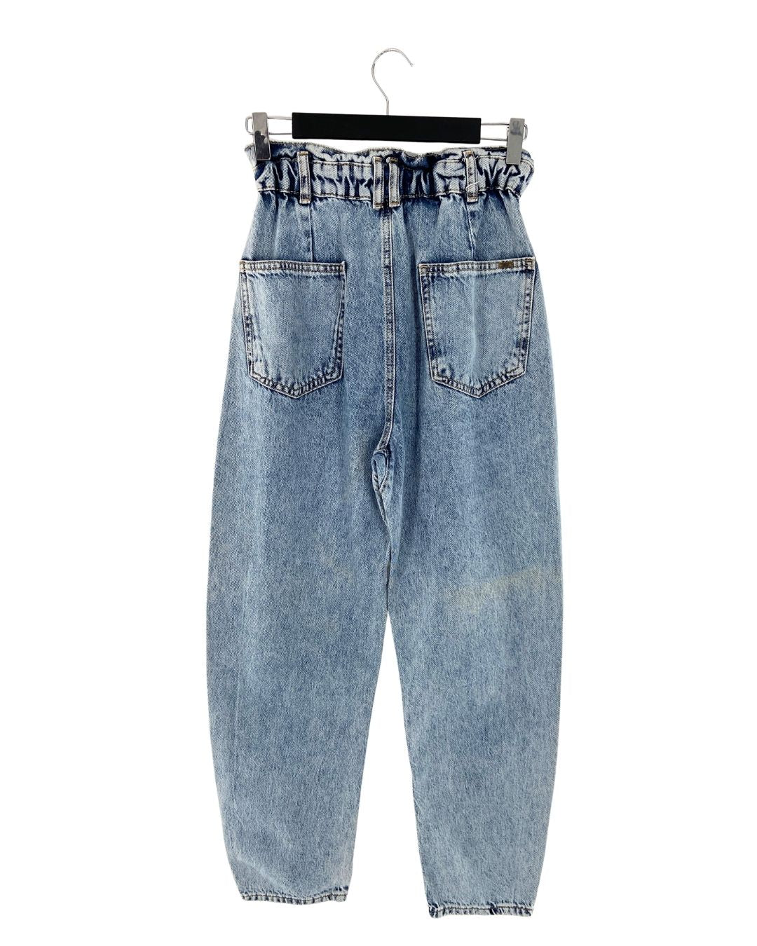 Jean slouchy rigido encauchado