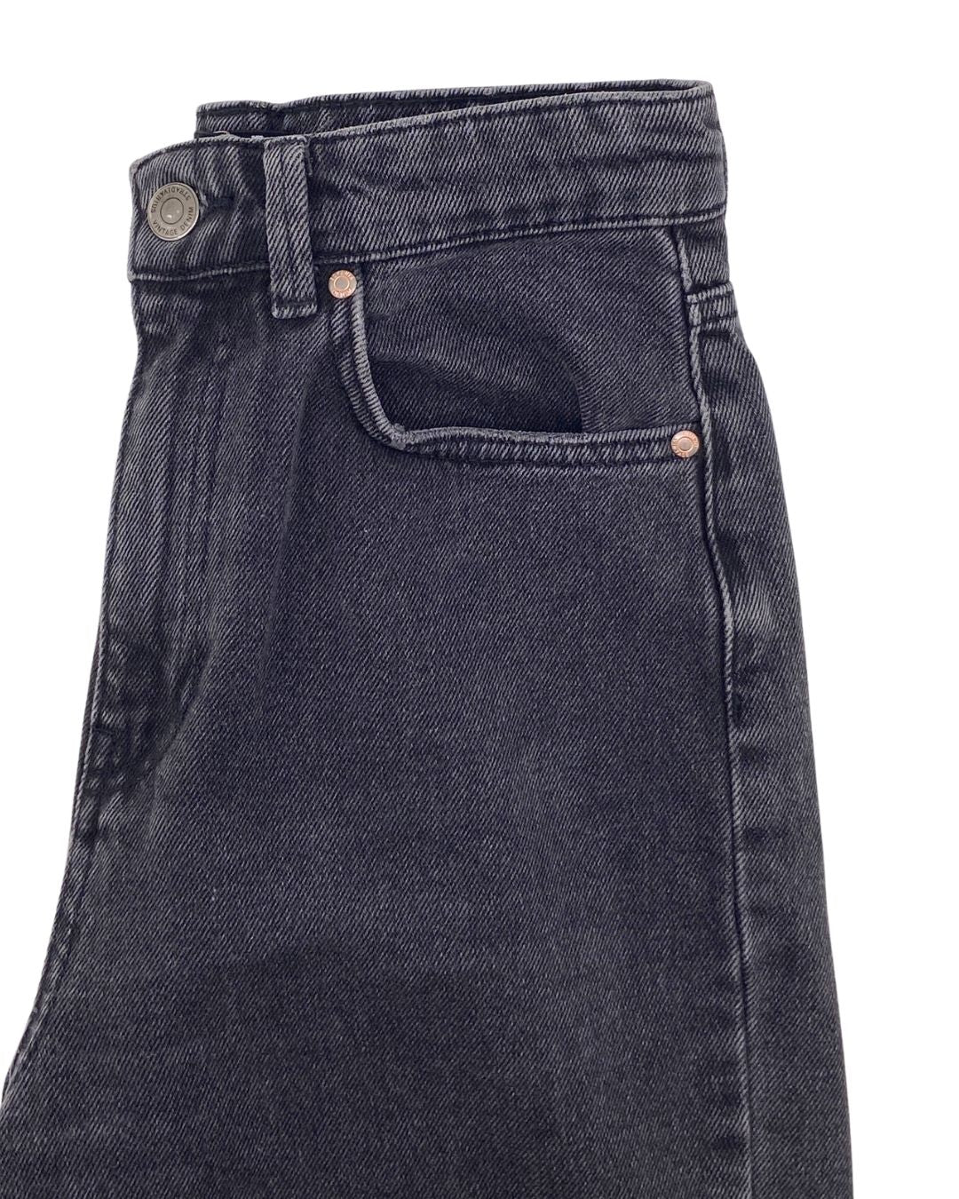 Jean rigido wide leg destroyed