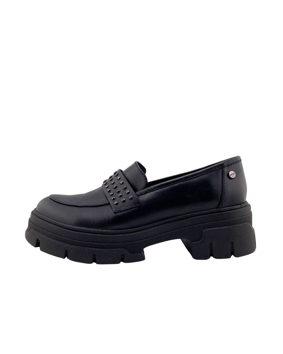 Mocasines en cuero con taches