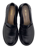 Mocasines en cuero con taches