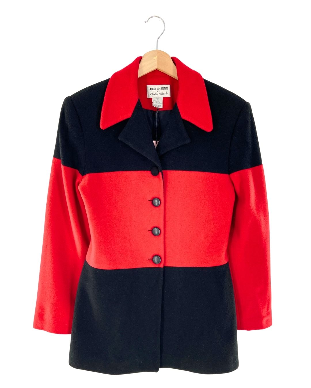 Chaqueta abotonada color block