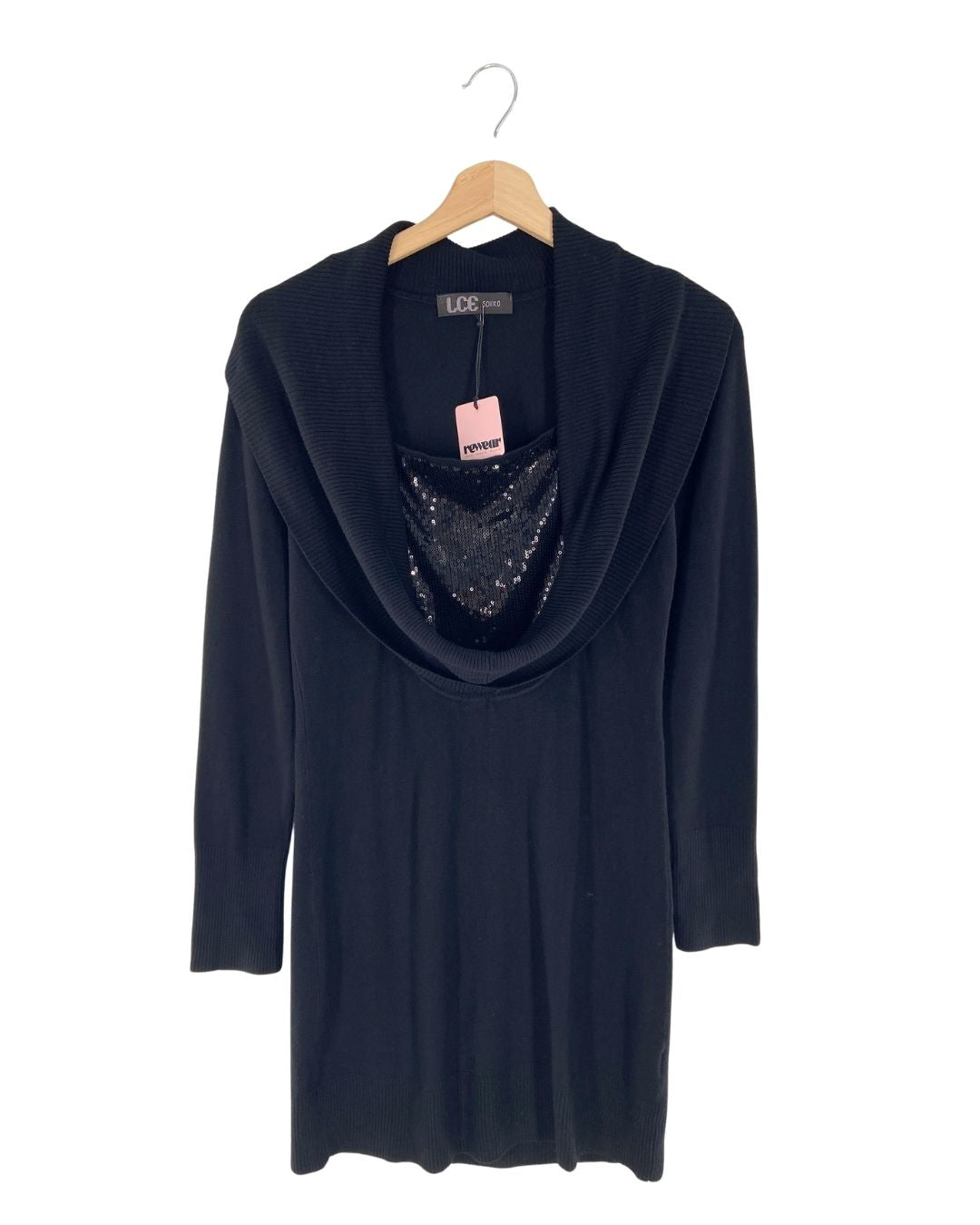 Vestido tejido cuello amplio