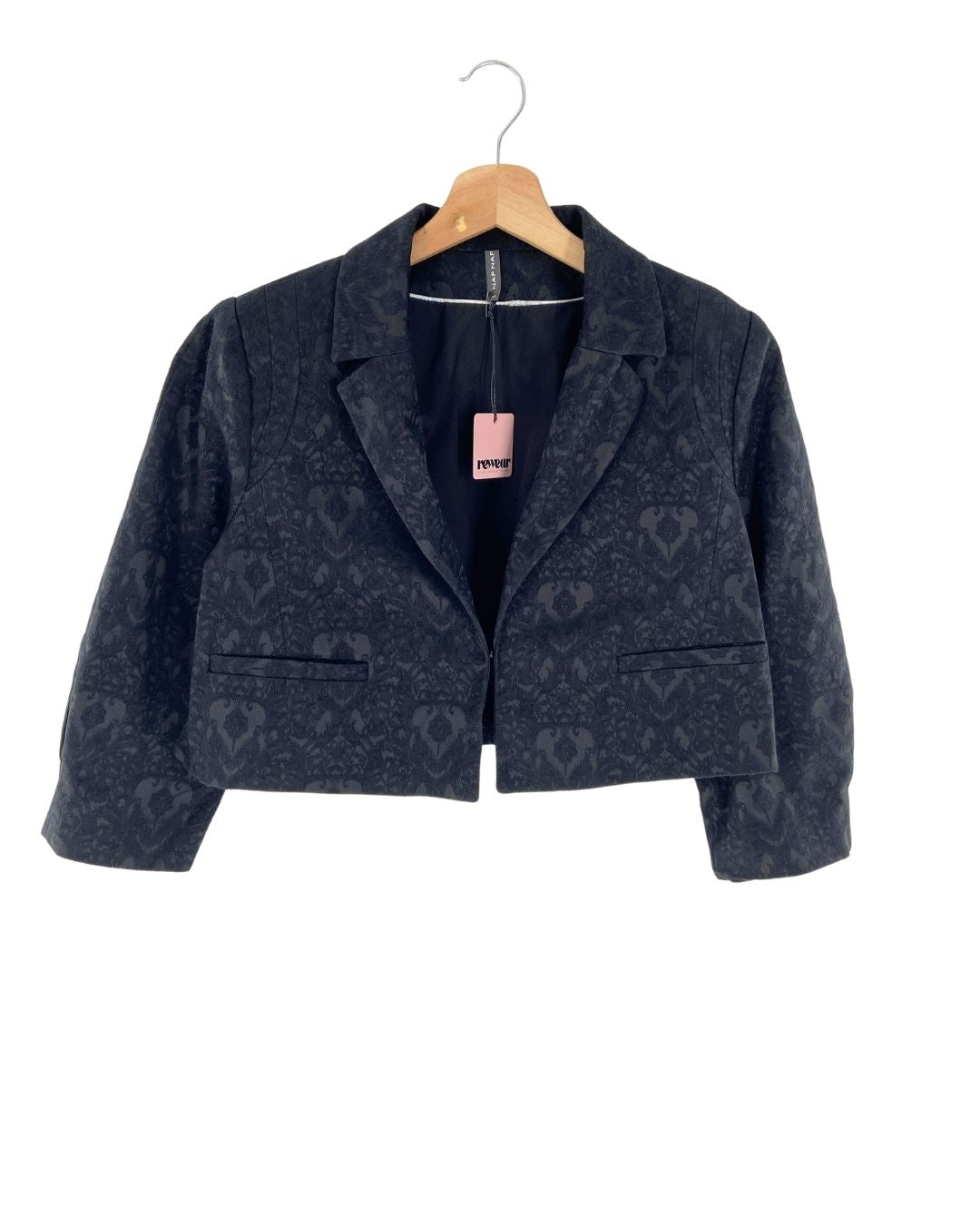 Blazer crop con textura
