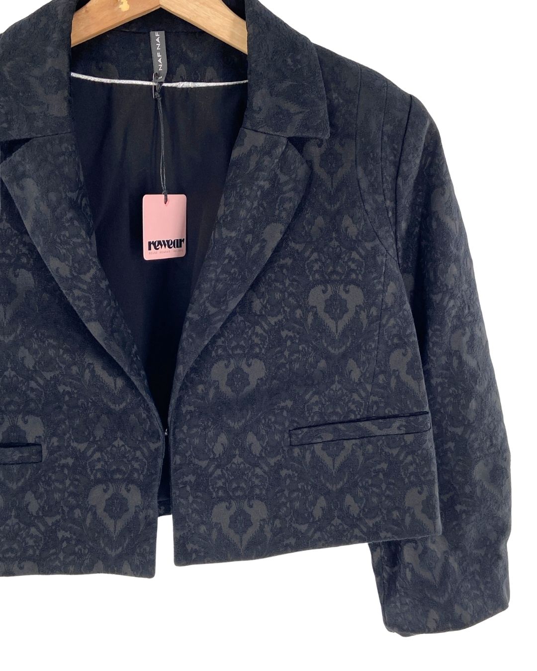 Blazer crop con textura
