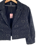 Blazer crop con textura