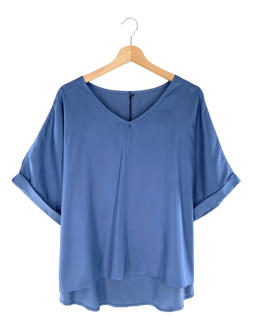 Blusa satinada amplia