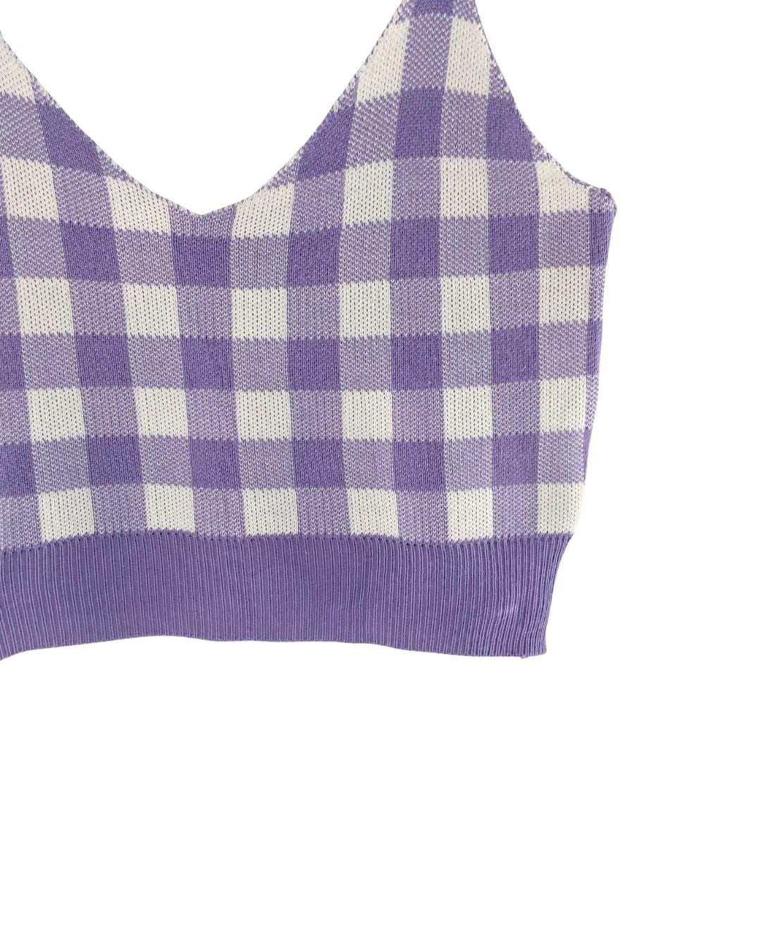 Set de top y falda mini tejida