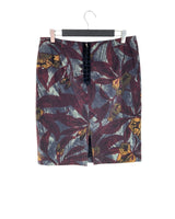 Falda midi lapiz print flores
