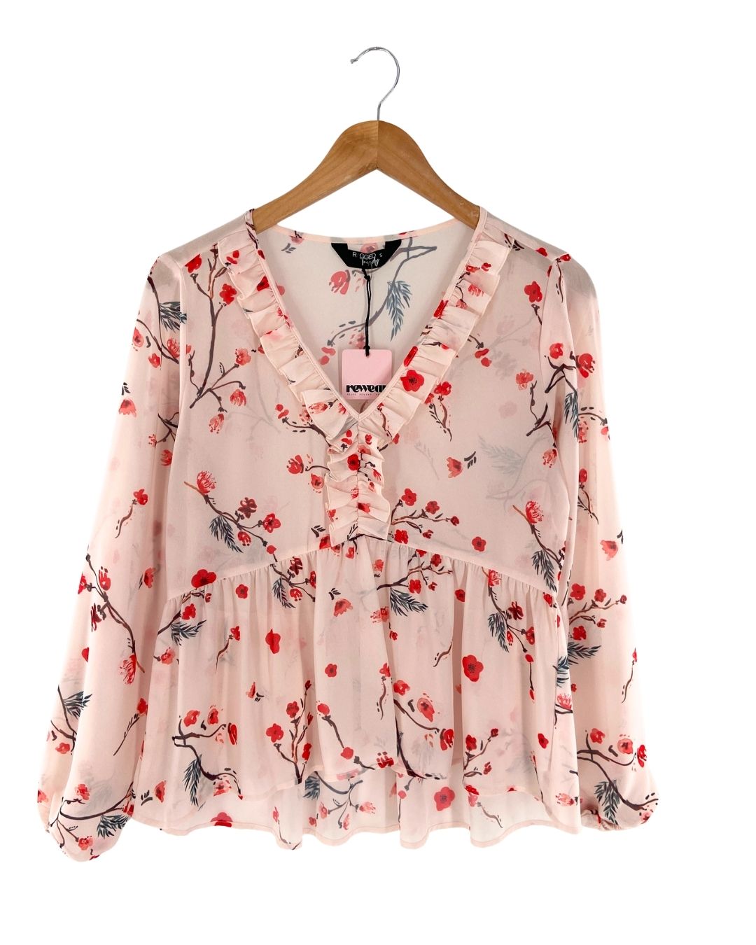 Blusa traslucida print flores