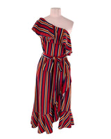 Vestido one shoulder a rayas