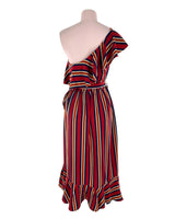 Vestido one shoulder a rayas