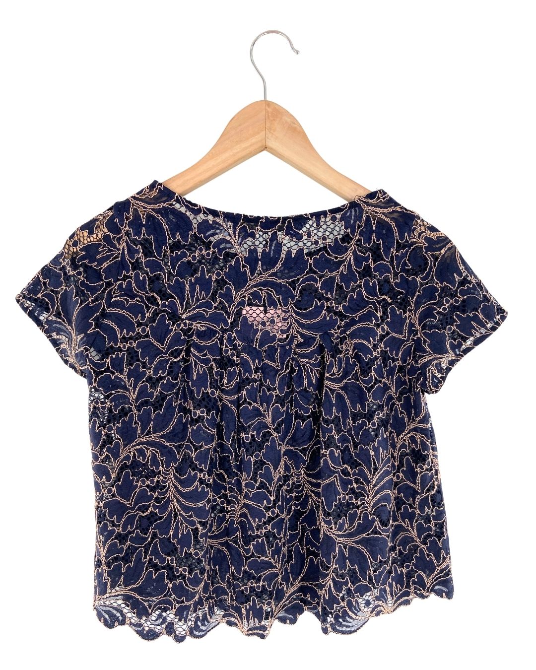 Blusa manga puente en blonda