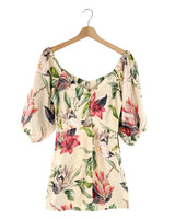 Vestido mini manga globo print