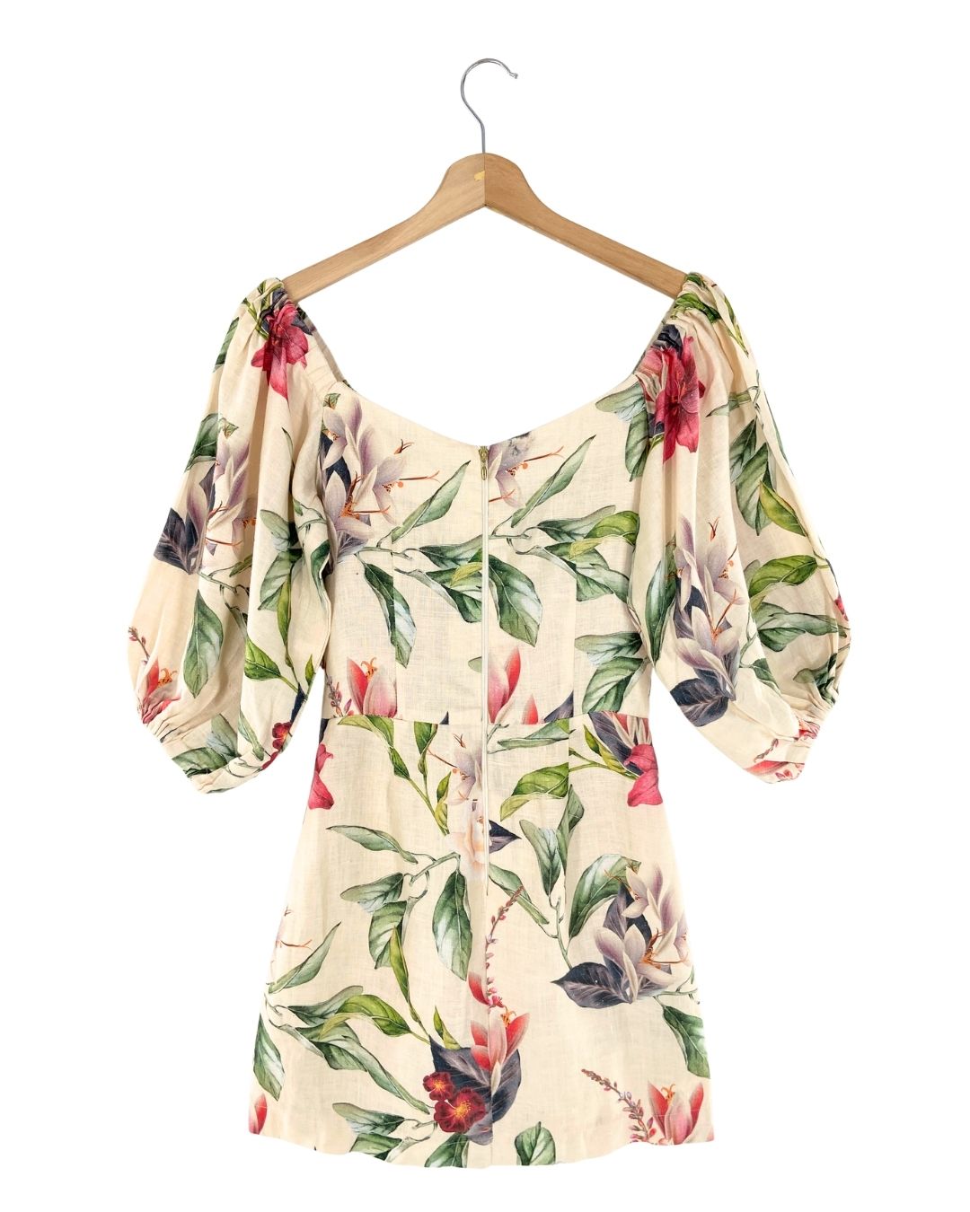 Vestido mini manga globo print
