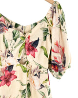 Vestido mini manga globo print