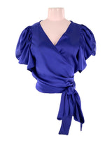 Blusa satinada manga princesa