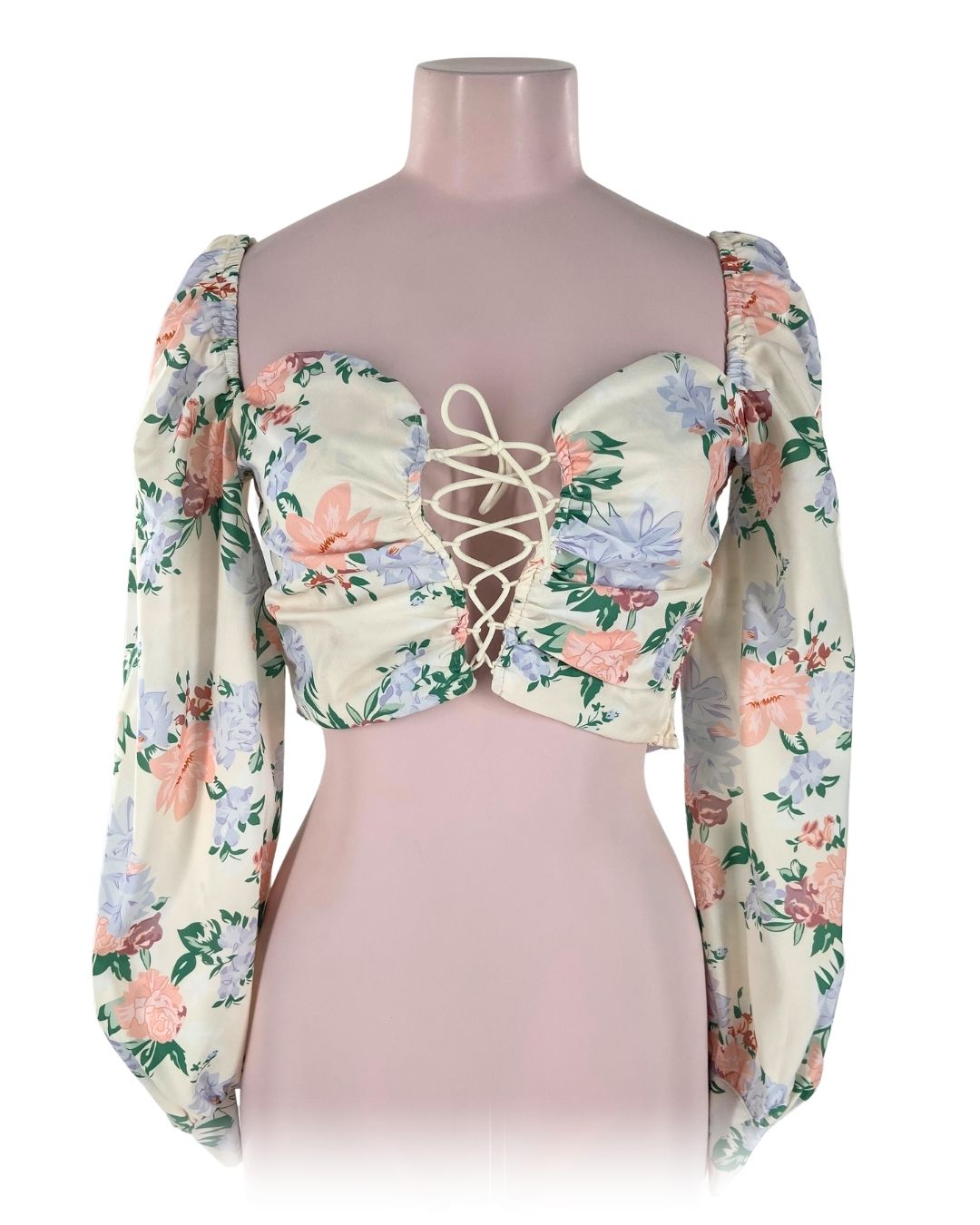 Blusa manga larga crop print
