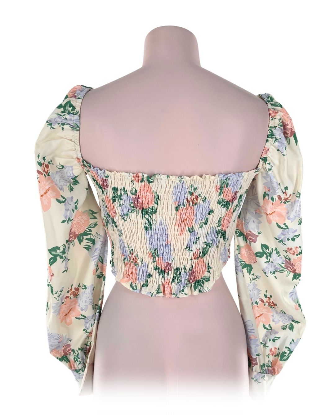 Blusa manga larga crop print