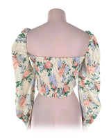 Blusa manga larga crop print