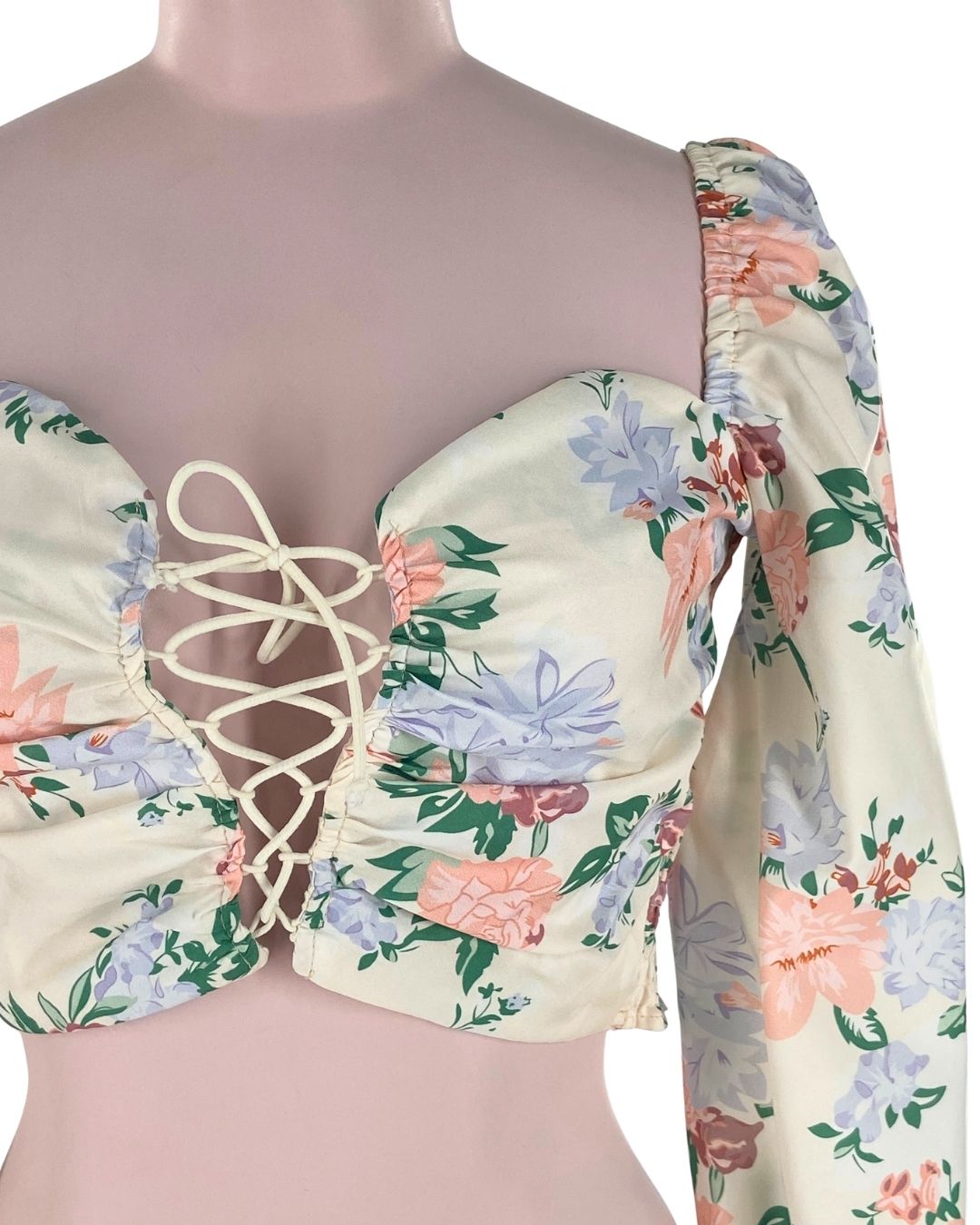 Blusa manga larga crop print